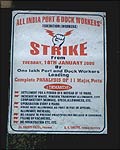 A wall-poster at Bombay Port put up by the strikers