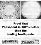 Pepsodent toothpaste ad with comparison