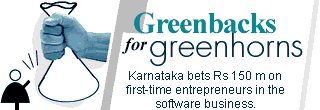 Greenbacks for greenhorns: Karnataka bets Rs 150 m on first-time entrepreneurs in the software business.