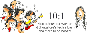 10 to 1: Men outnumber women at Bangalore's techie bash and there is no booze!
