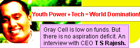 Youth Power + Tech = World Domination! Gray Cell is low on funds. But there is no aspiration deficit. An interview with CEO T S Rajesh.