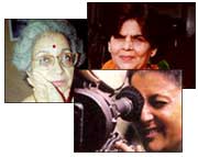 (clockwise from left) Vijaya Mehta, Sai Paranjpye and Aruna Raje