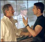 Steven Spielberg and Tom Cruise on the sets of Minority Report