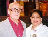 Nasir Hussain with wife Lisa Fonseca