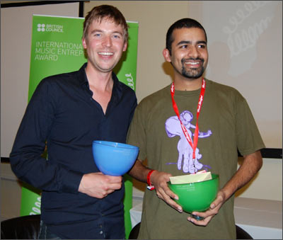 The UK's domestic winner, Alex Lavery, alongside with International champ Vijay Nair