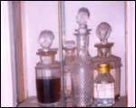 Perfume bottles on display