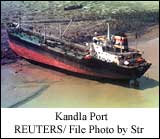 Kandla port after the Gujarat cyclone in 1998