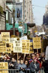Opponents of the World Economic Forum protest along Park Avenue