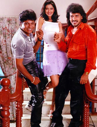 Shivaraj, Sonali Bendre and Upendra