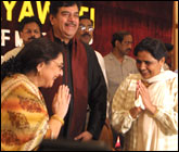 Tabassum, Shatrughan Sinha and Mayawati