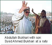 Abdullah Bukhari with son Syed Ahmed Bukhari