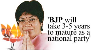 'BJP will take 3-5 years to mature as a national party'
