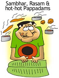 Sambhar, Rasam & hot-hot Pappadams