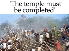 'The temple must be completed'