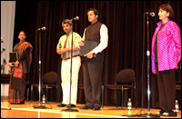 Shabana Azmi, Tunku Varadarajan, Shashi Tharoor, Madhur Jaffrey at the staged reading of Tharoor novel 'Riot' in New York