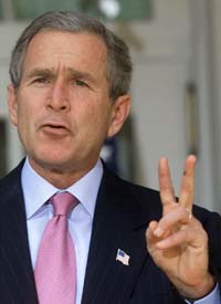 US President George W Bush
