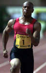 Maurice Greene on his way to victory in 10.01 secs