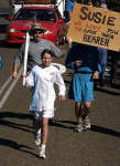 Susan Wilton with Olympic Torch, in Warialda, New South Wales