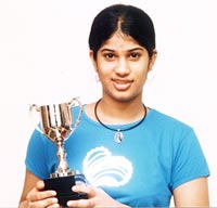 Joshna Chinnappa with her British Open trophy
