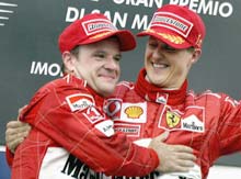 Barrichello and Schumacher 