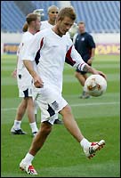 David Beckham has a feel of the new ball