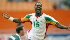 Senegal's Salif Diao celebrates his goal against Denmark 