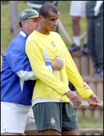 Brazil coach Luiz Felipe Scolari and his ace player Rivaldo