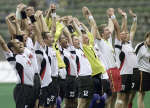 The German team acknowledge the applause of the crowd.