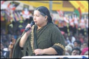 Jayalalithaa addressing the crowd at Kandamannur [Pic: Jewella C Miranda]