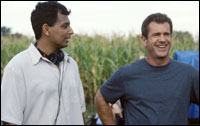 Shyamalan with Mel Gibson