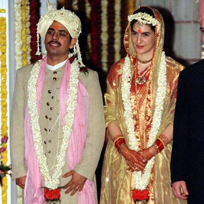 Robert Vadra with Priyanka Gandhi on their wedding day