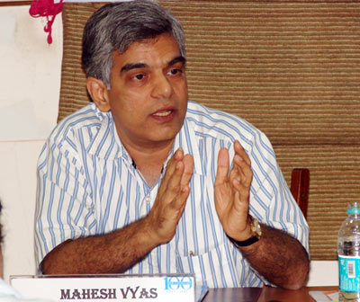 Mahesh Vyas at the Indian Merchants' Chamber on June 23
