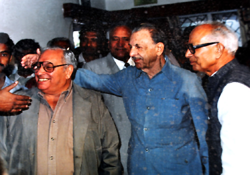 An old photograph of Russi Mody (left) with JRD Tata and late VG Gopal, former TISCO union leader, from the family album.