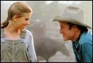 Scarlett Johansson and Robert Redford in The Horse Whisperer