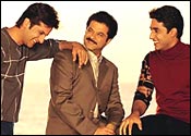 Fardeen Khan, Abhishek Bachchan and Anil Kapoor play the three brothers 