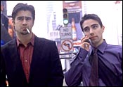 Colin Farrell [left] in Phone Booth