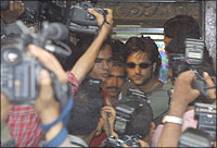 Fardeen Khan (wearing shades)