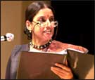Shabana at the staged reading of Tharoor novel 'Riot' in New York