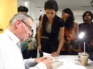 Jeffrey Archer signs copies of his books