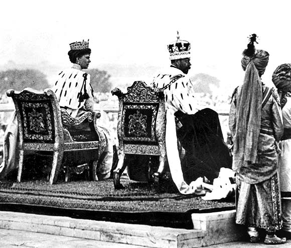 King-Emperor George V and Queen-Empress Mary, the only English monarchs to win the 'jewel in the crown', at the Coronation Park in Delhi in 1911.