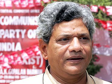 CPI-M leader Sitaram Yechury struck a discordant note with CPI in the all party meeting