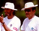 Ajit Wadekar with Sandeep Patil