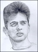 Sketch of Rahul Dravid