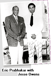 Eric Prabhakar (left) with athelete Jesse Owens