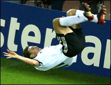 Miroslav Klose celebrates his goal