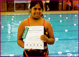 Radhika's first swimming success