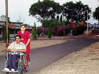 Shamsher Singh and Asha on their evening walk