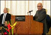 L K Advani addressing NRIs in Washington. Photo: Snaps India